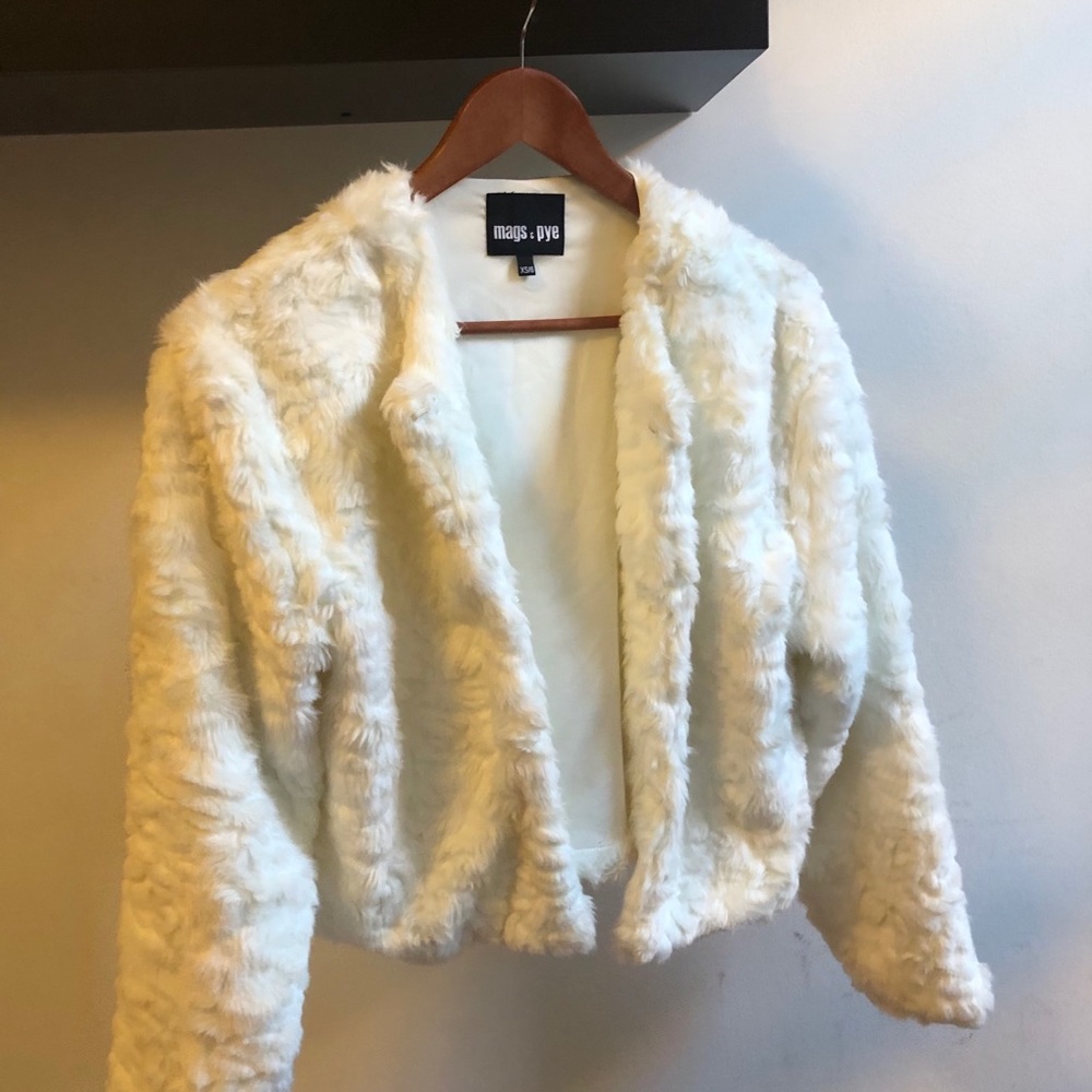 Mags and Pye white fur coat